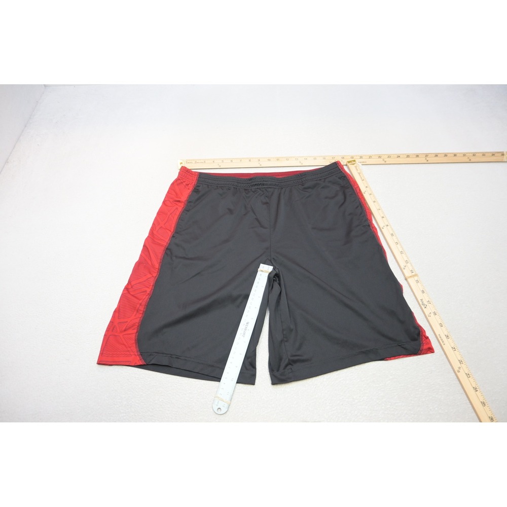Adidas Basketball Gym Shorts Mens Large Black Red Climalite Athletic Pockets EUC